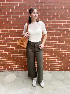 2 Pockets Ponte Cropped Pants