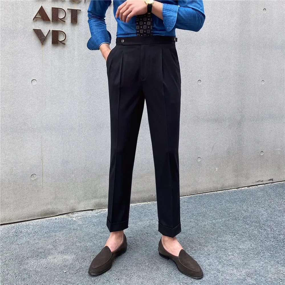 Aidase Luxury High Waist Casual Pants Korean Fashion Versatile Slim Long Pants Men's Fashion Spring Clothes Office Trousers Men