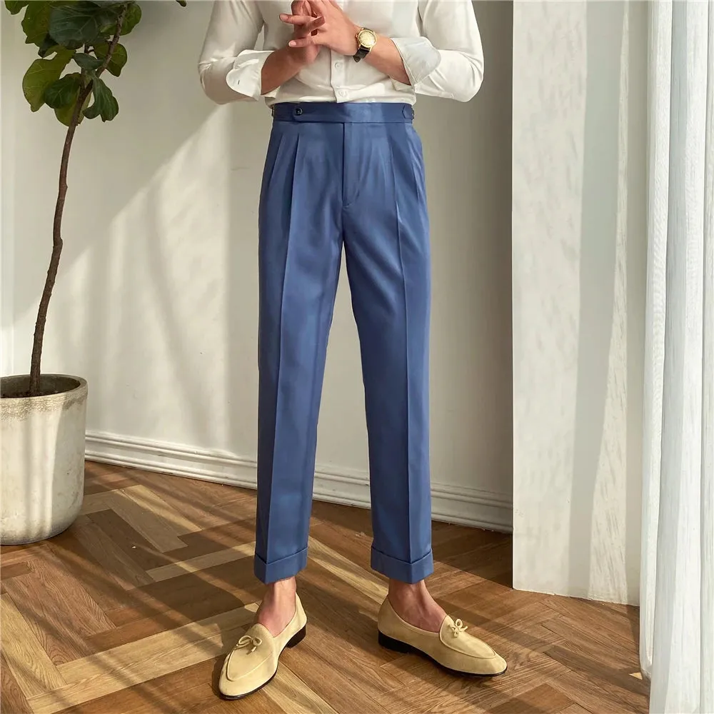 Aidase Luxury High Waist Casual Pants Korean Fashion Versatile Slim Long Pants Men's Fashion Spring Clothes Office Trousers Men