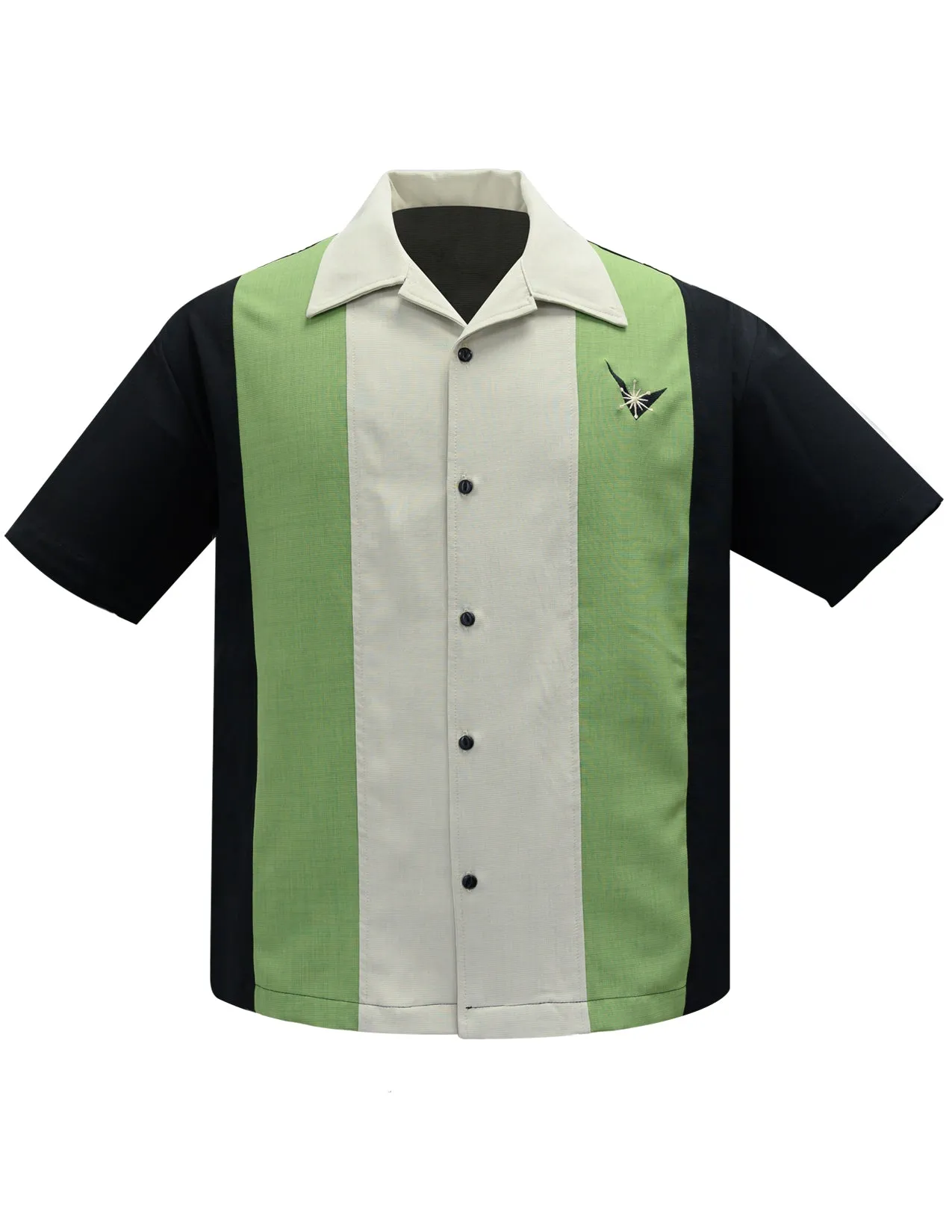 Atomic Mad Men Bowling Shirt in Black/Apple/Stone