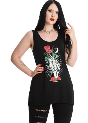 Banned Ishtar Skeleton Rose T-Shirt Black