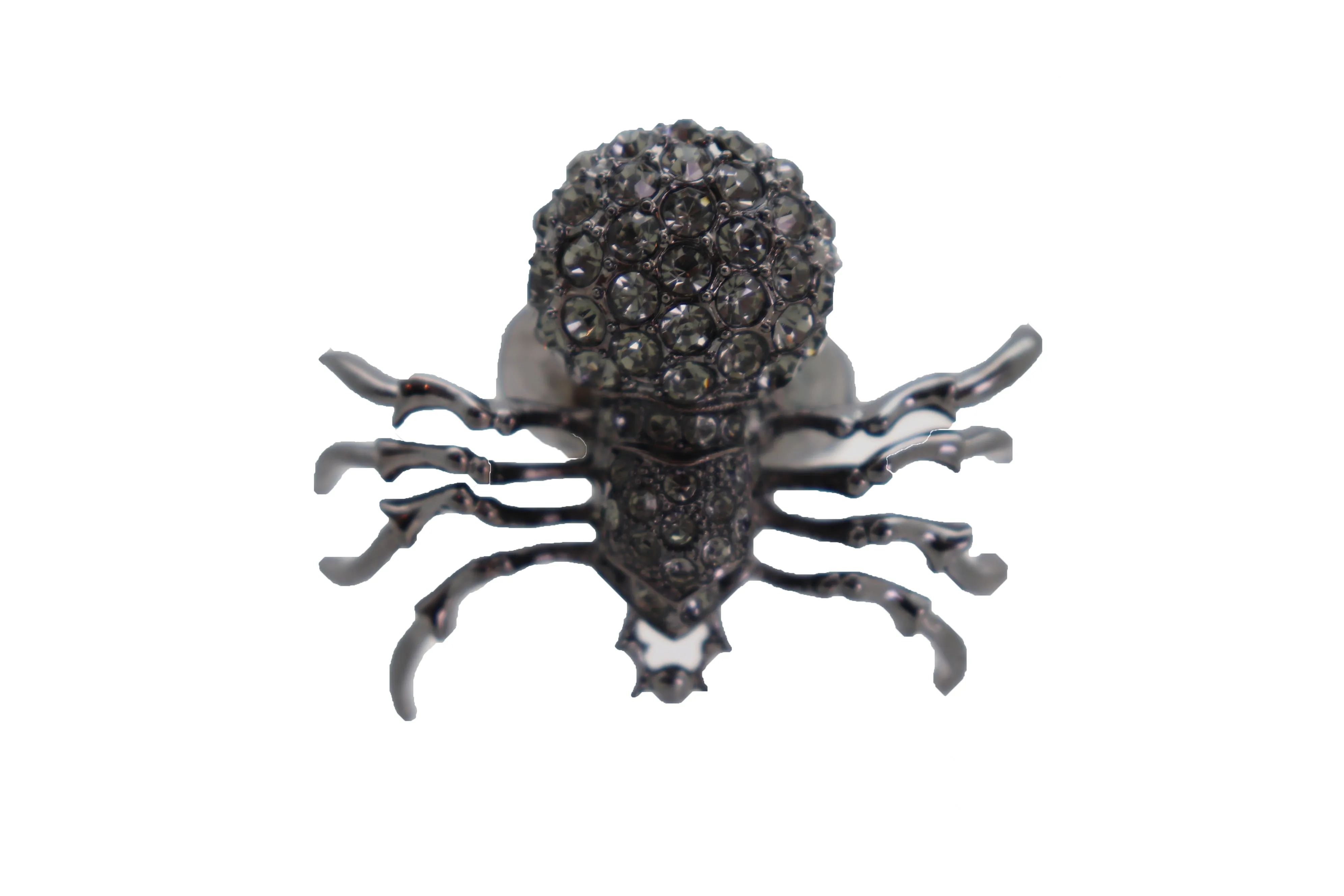 Black Rhinestone Spider Ring