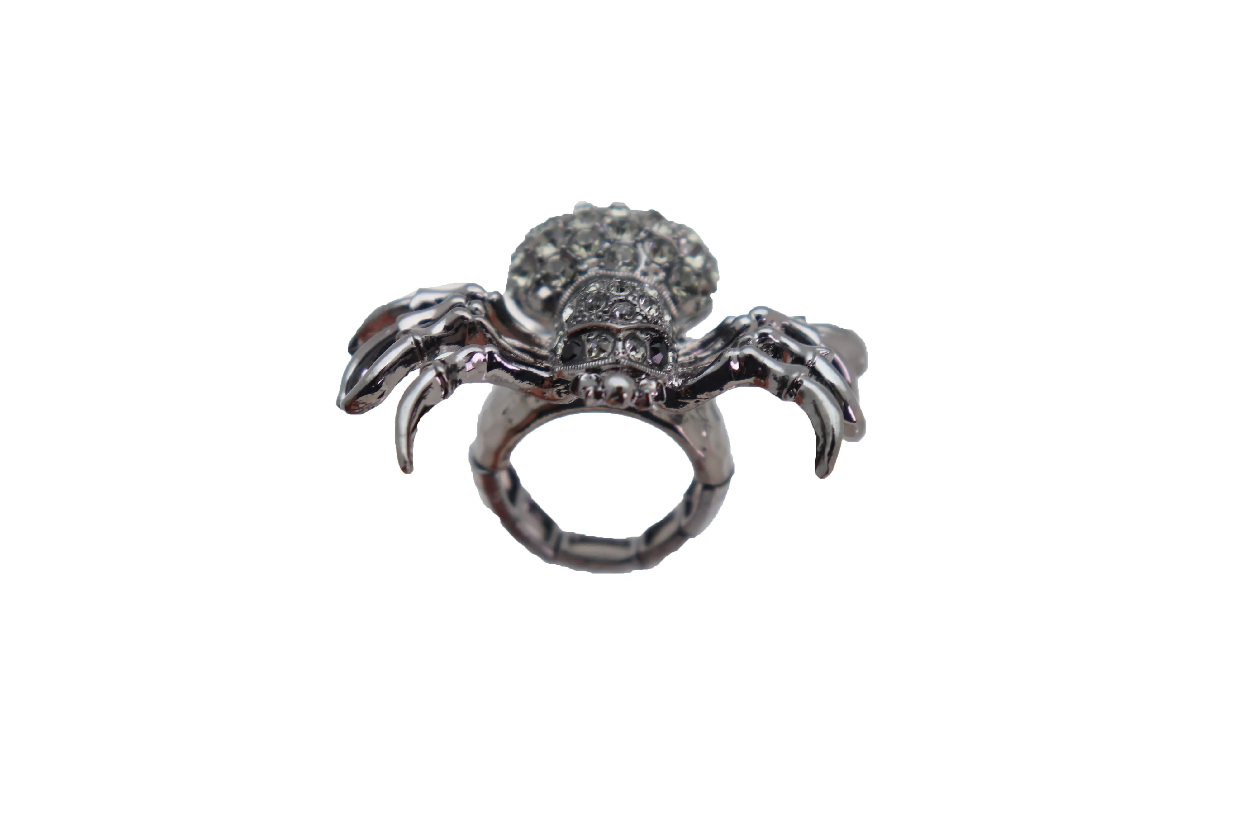 Black Rhinestone Spider Ring