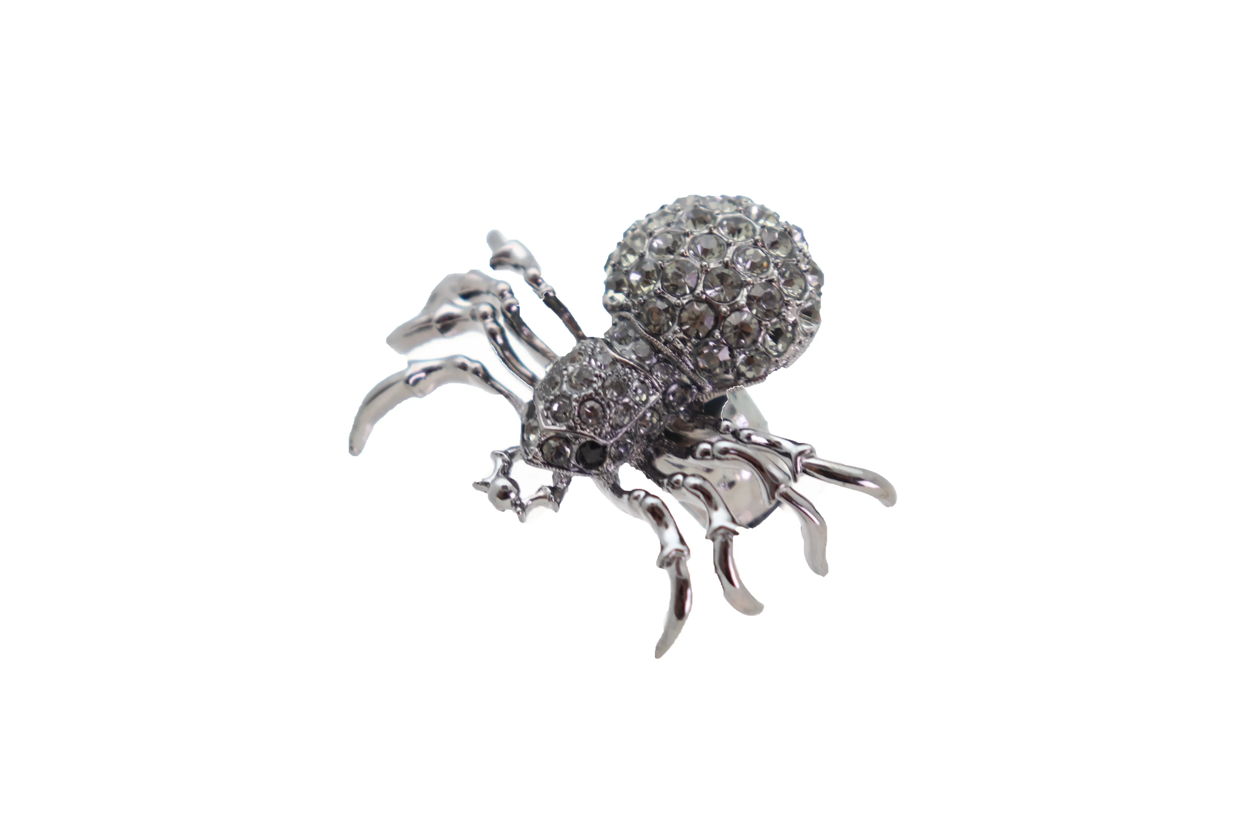 Black Rhinestone Spider Ring