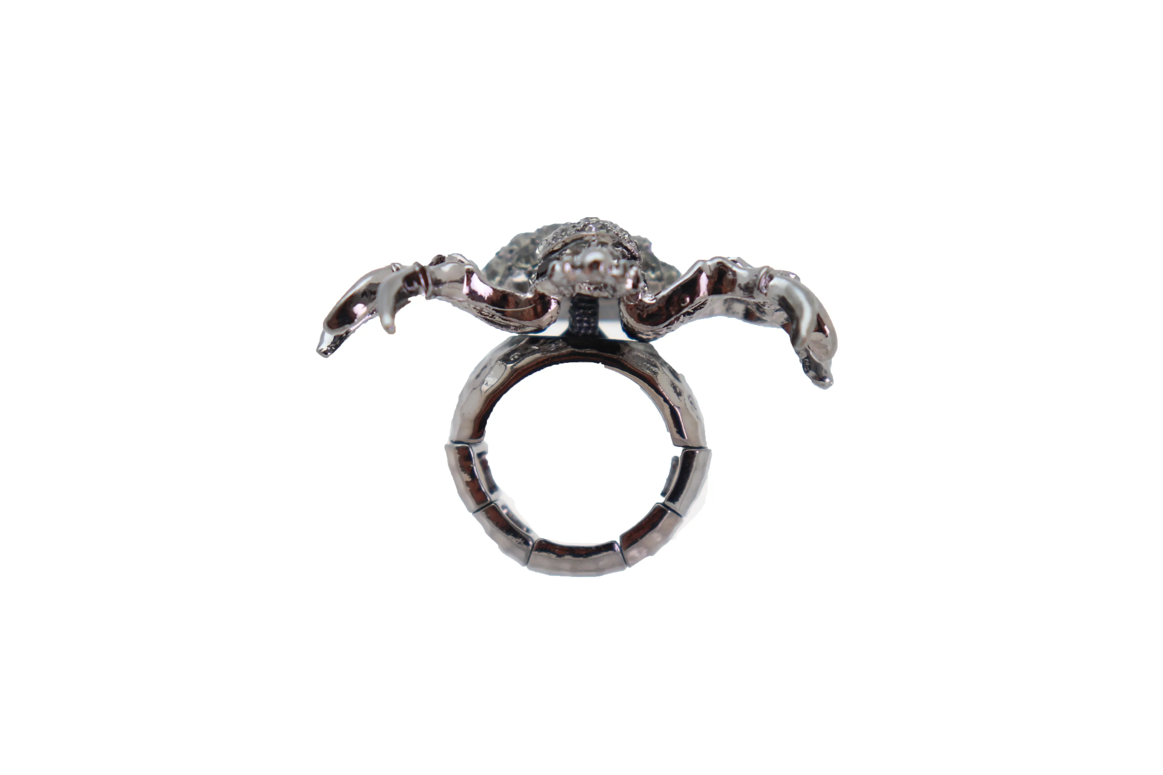 Black Rhinestone Spider Ring