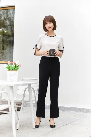 Black Wide leg Fork Pants