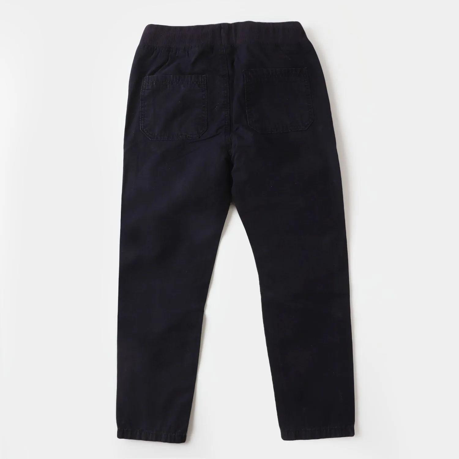 Boys Cotton Pant Rib NeonTape - Navy Blue