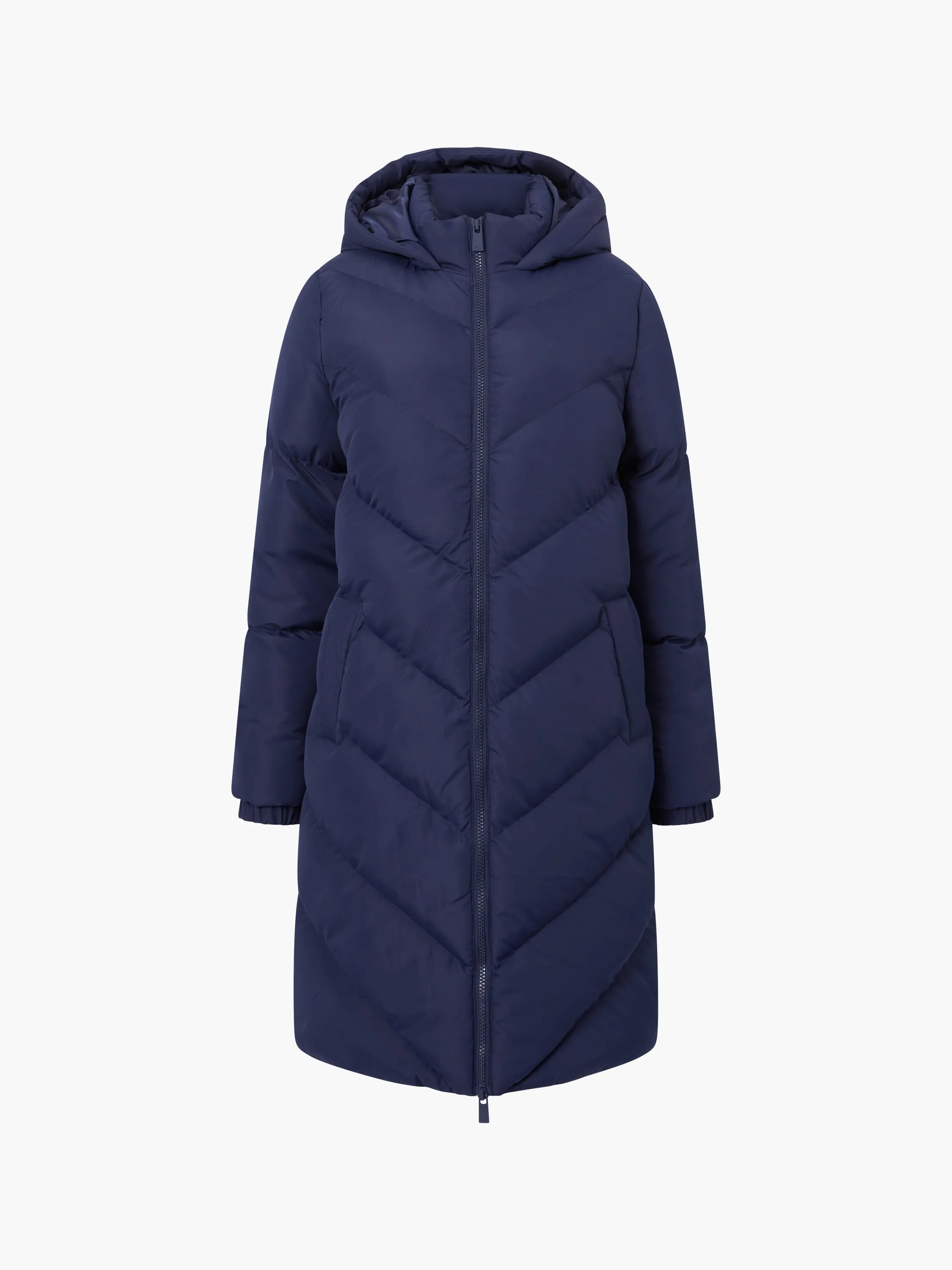 Chevron Hooded Puffer Coat