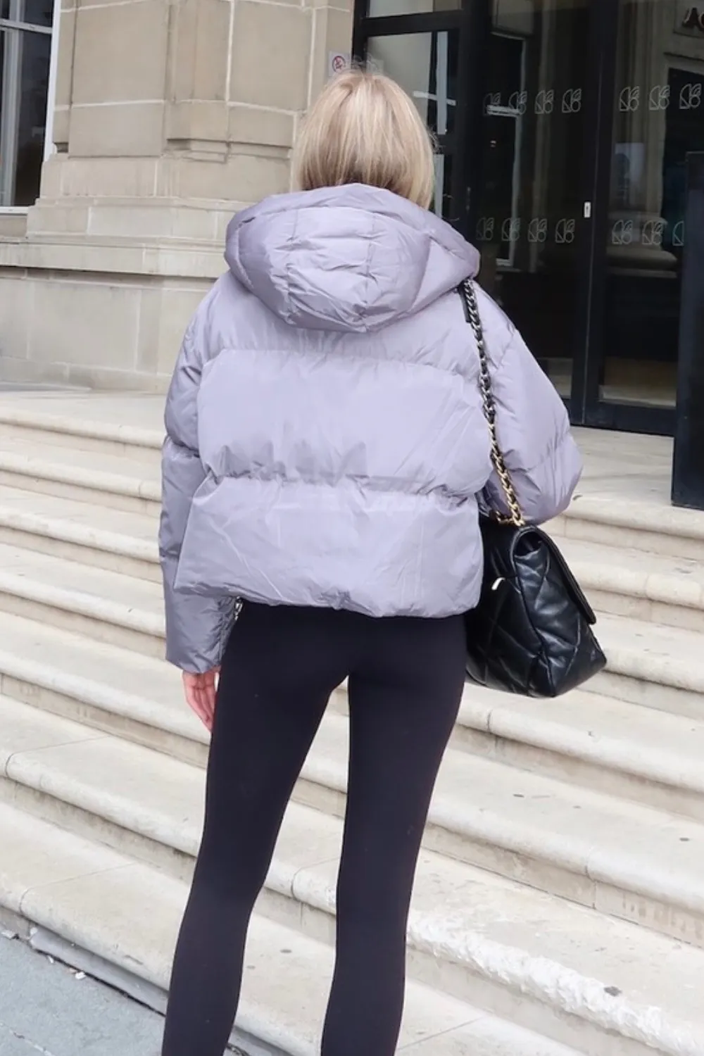 Chloe grey short puffer coat