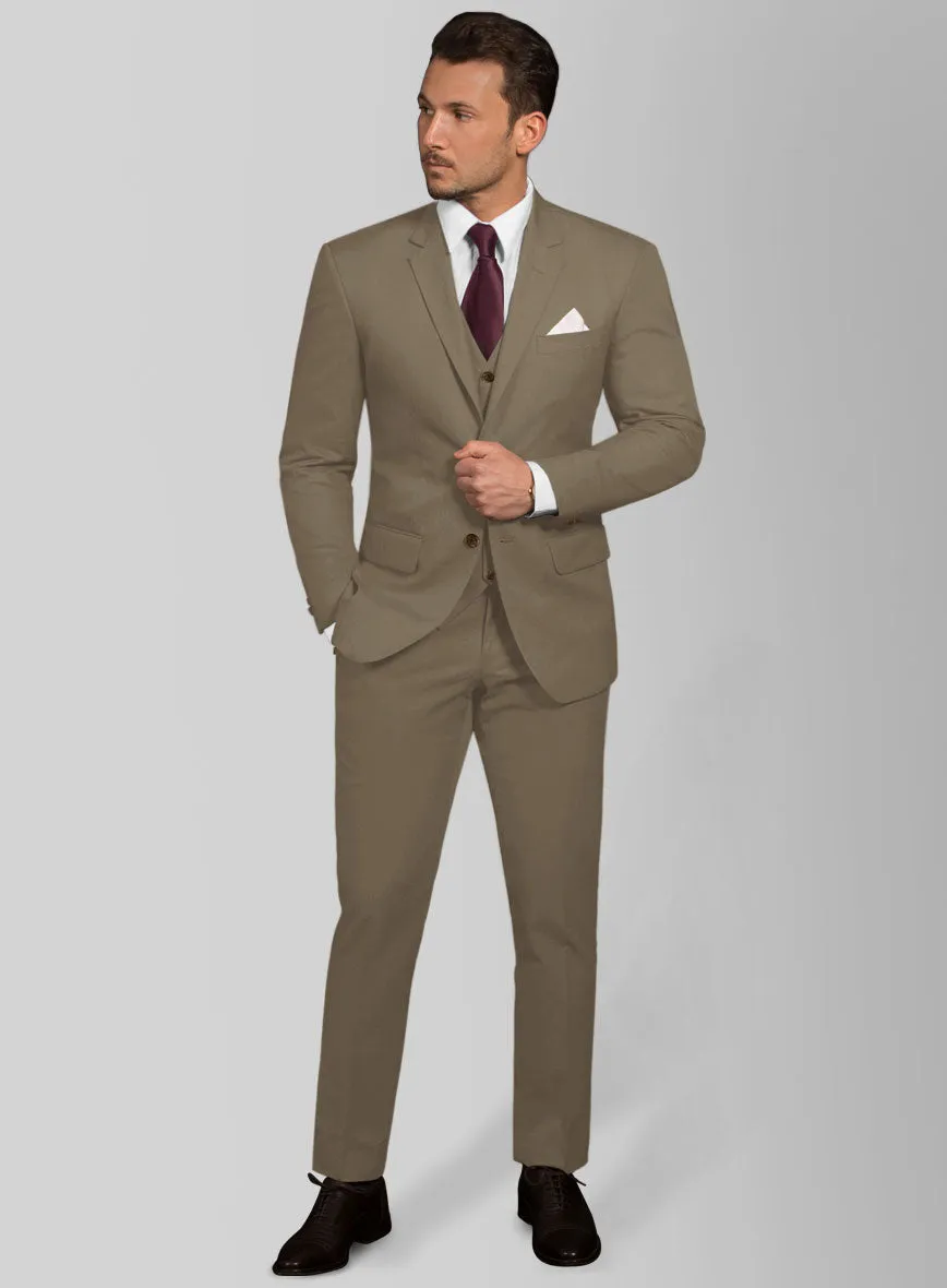 Earthy Brown Cotton Power Stretch Chino Suit