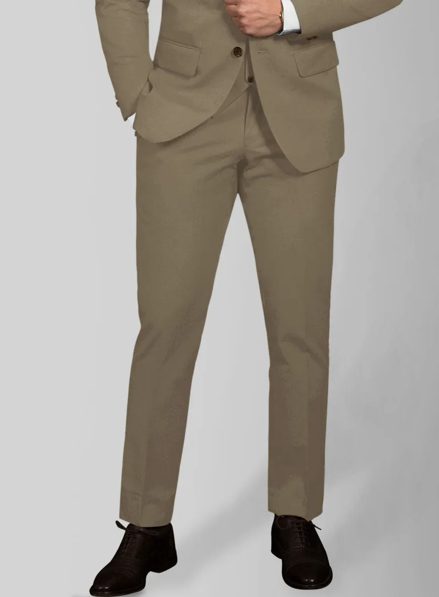 Earthy Brown Cotton Power Stretch Chino Suit