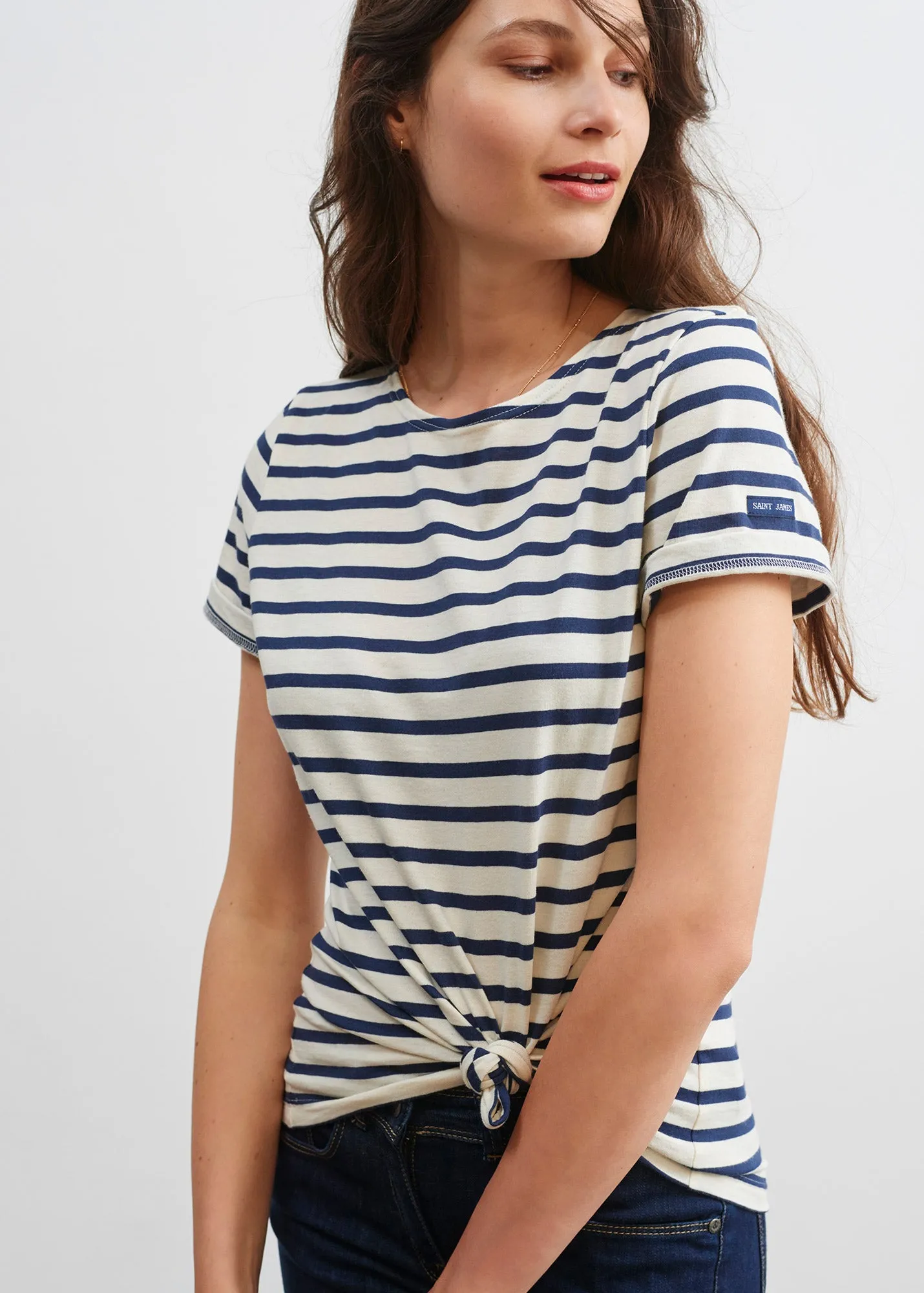 Etrille short sleeve striped sailor shirt - regular fit, in light cotton (ECRU/MARINE)