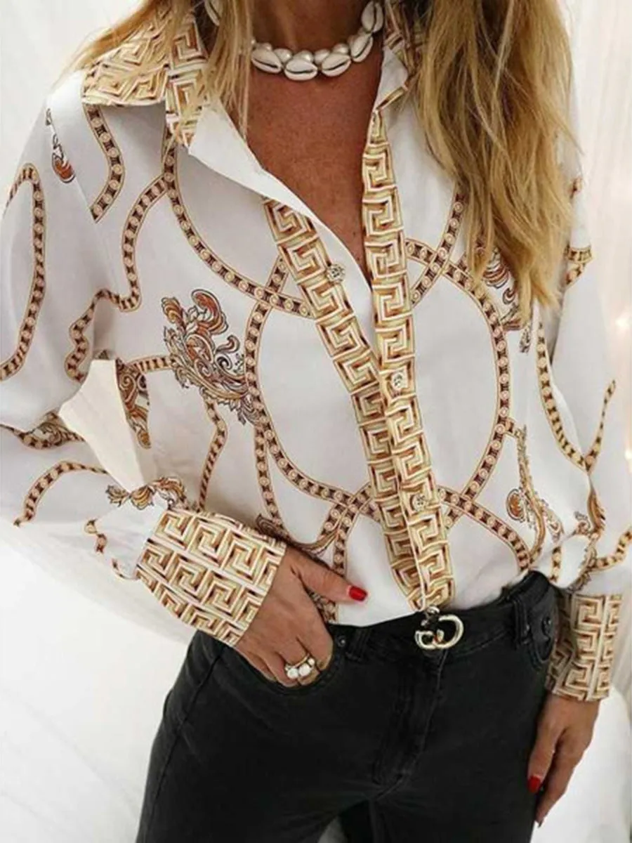 Fashion retro elegant long sleeve shirt