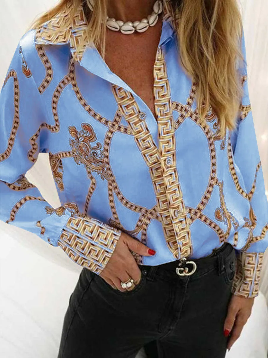 Fashion retro elegant long sleeve shirt