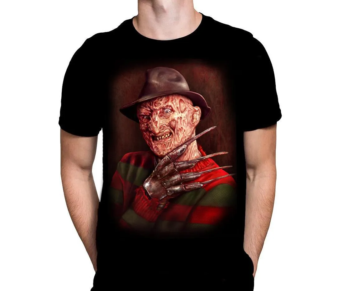 FREDDY KRUGER PORTRAIT - Classic Horror Monster T-Shirt by Peter Panayis