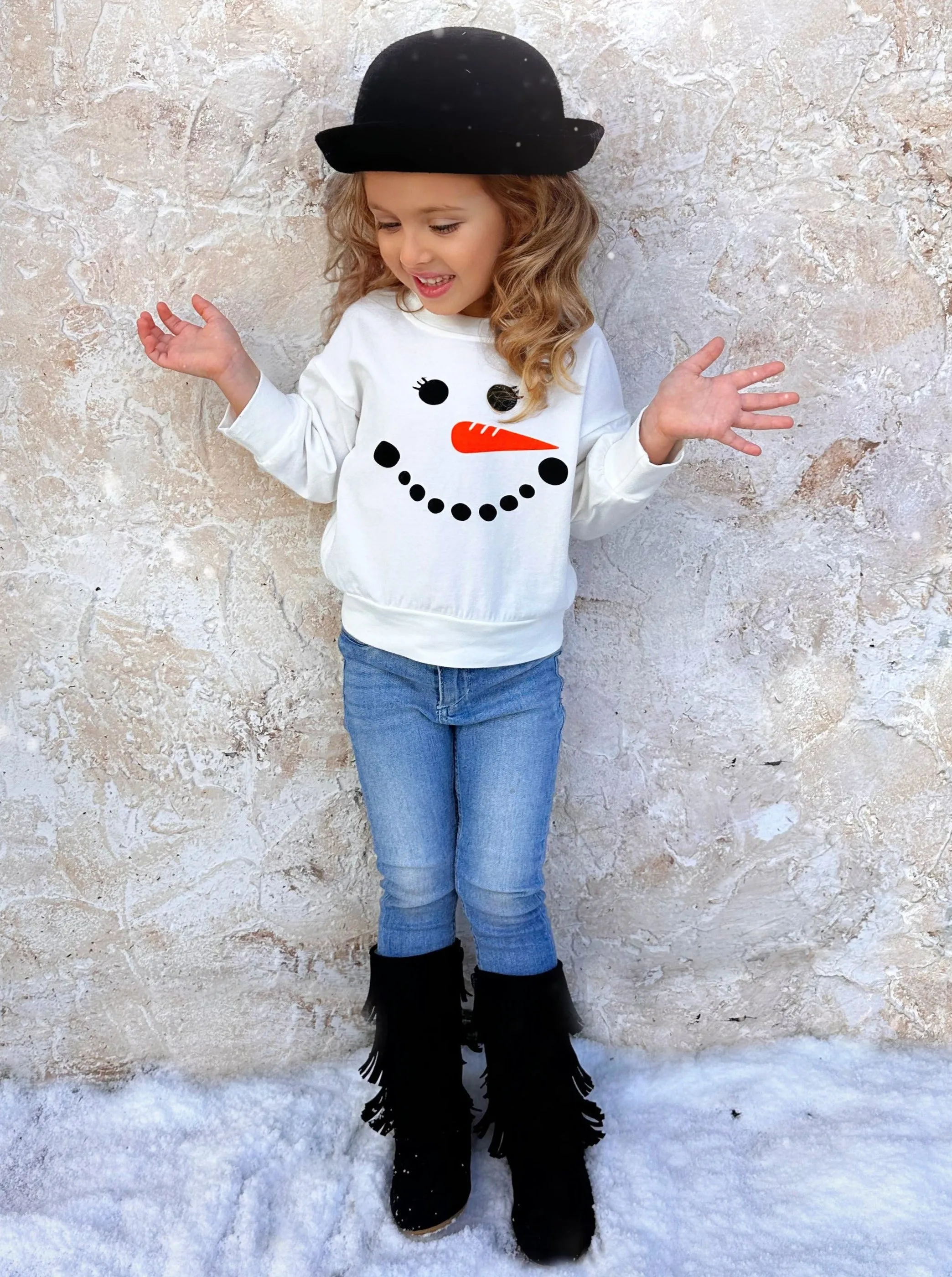 Happy Snowman Pullover Sweatshirt