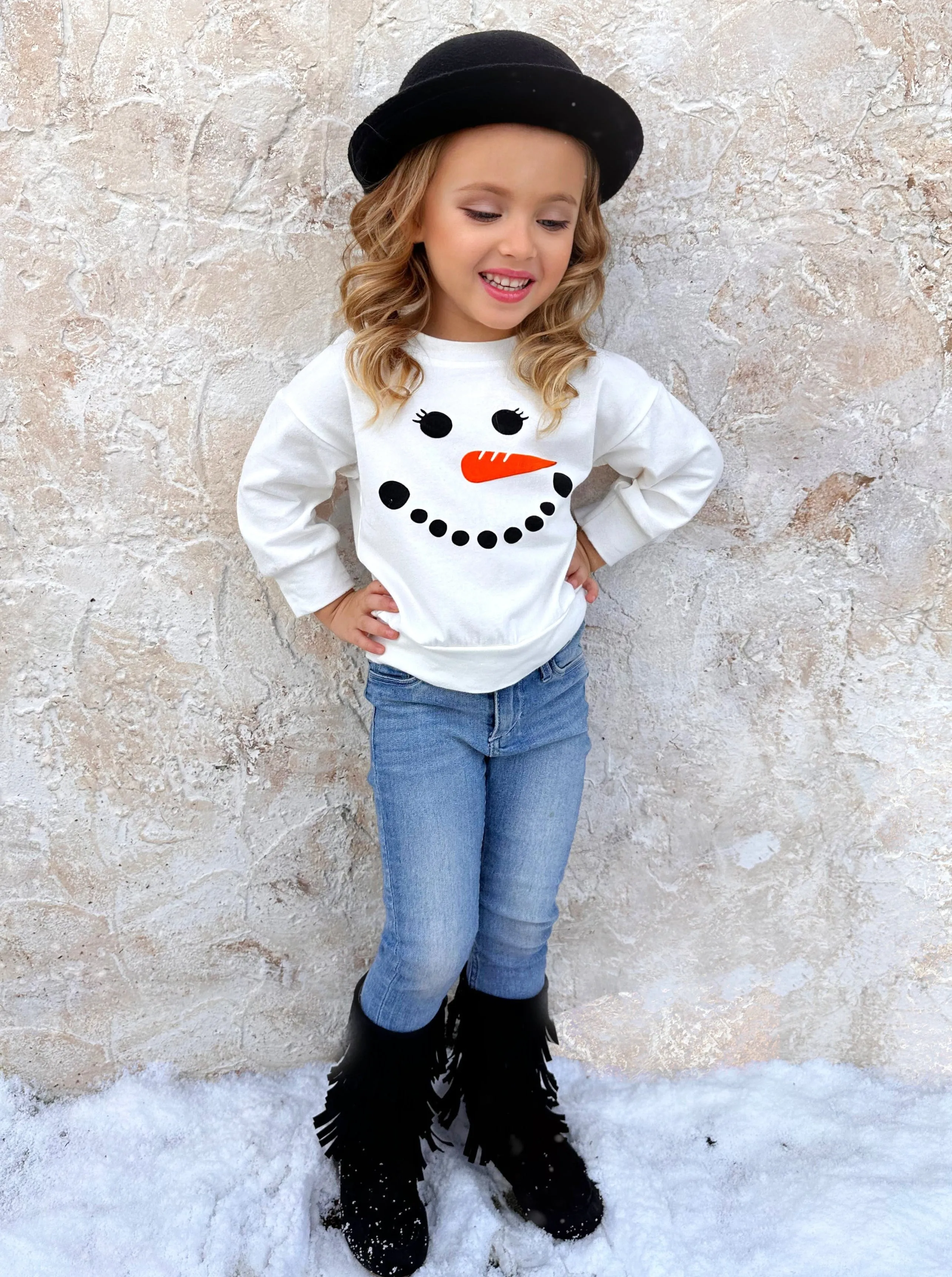 Happy Snowman Pullover Sweatshirt