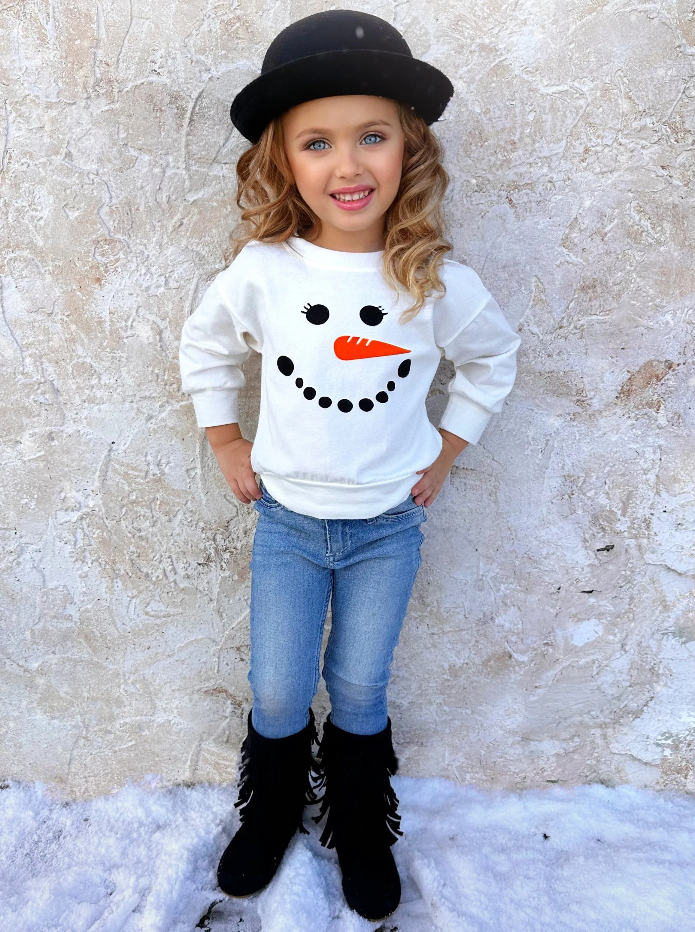 Happy Snowman Pullover Sweatshirt