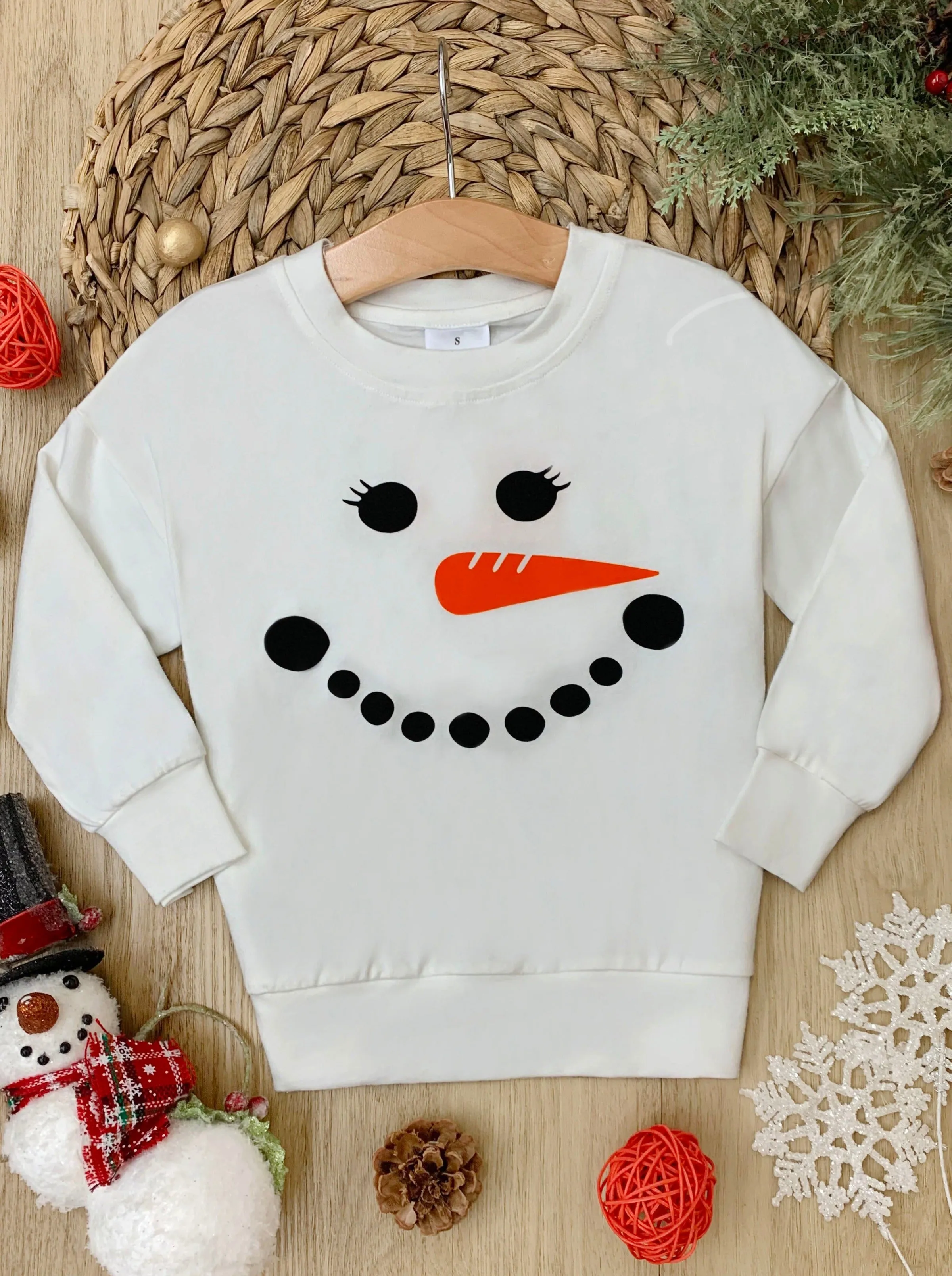 Happy Snowman Pullover Sweatshirt