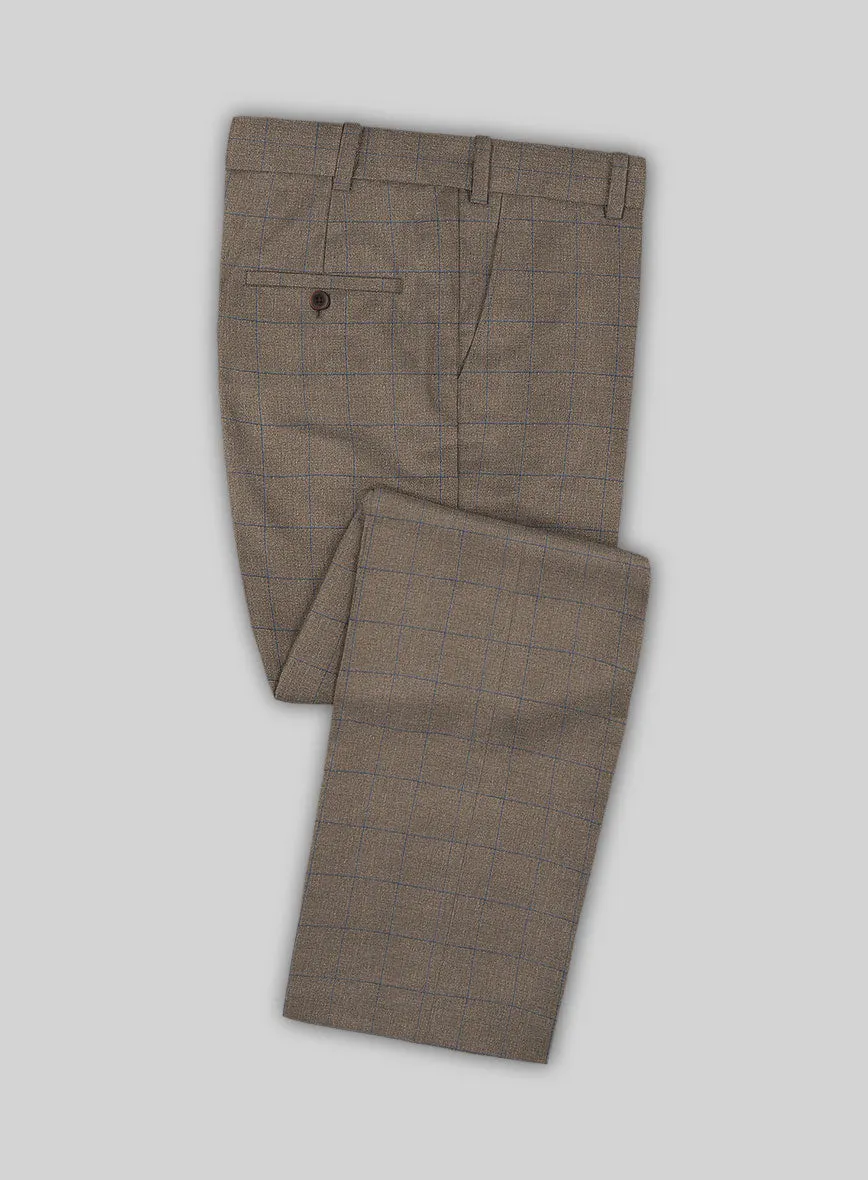 Italian Murano Cedra Brown Wool Linen Silk Pants