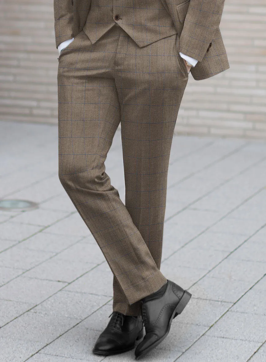 Italian Murano Cedra Brown Wool Linen Silk Pants