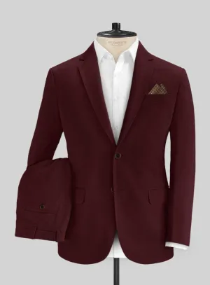 Italian Wine Cotton Stretch Suit