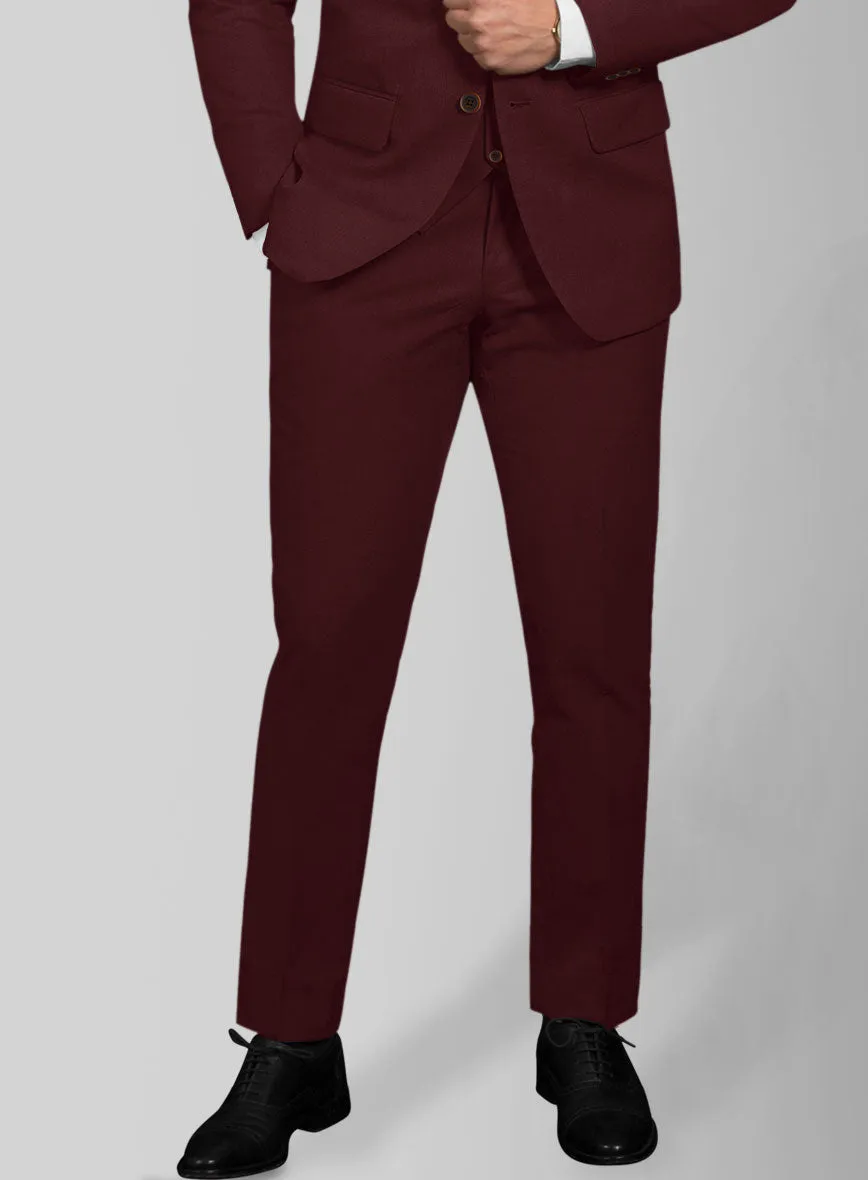 Italian Wine Cotton Stretch Suit