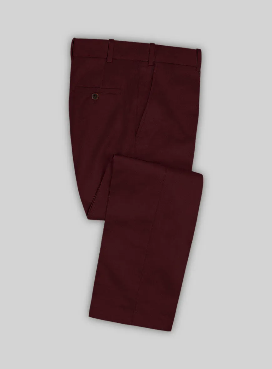 Italian Wine Cotton Stretch Suit