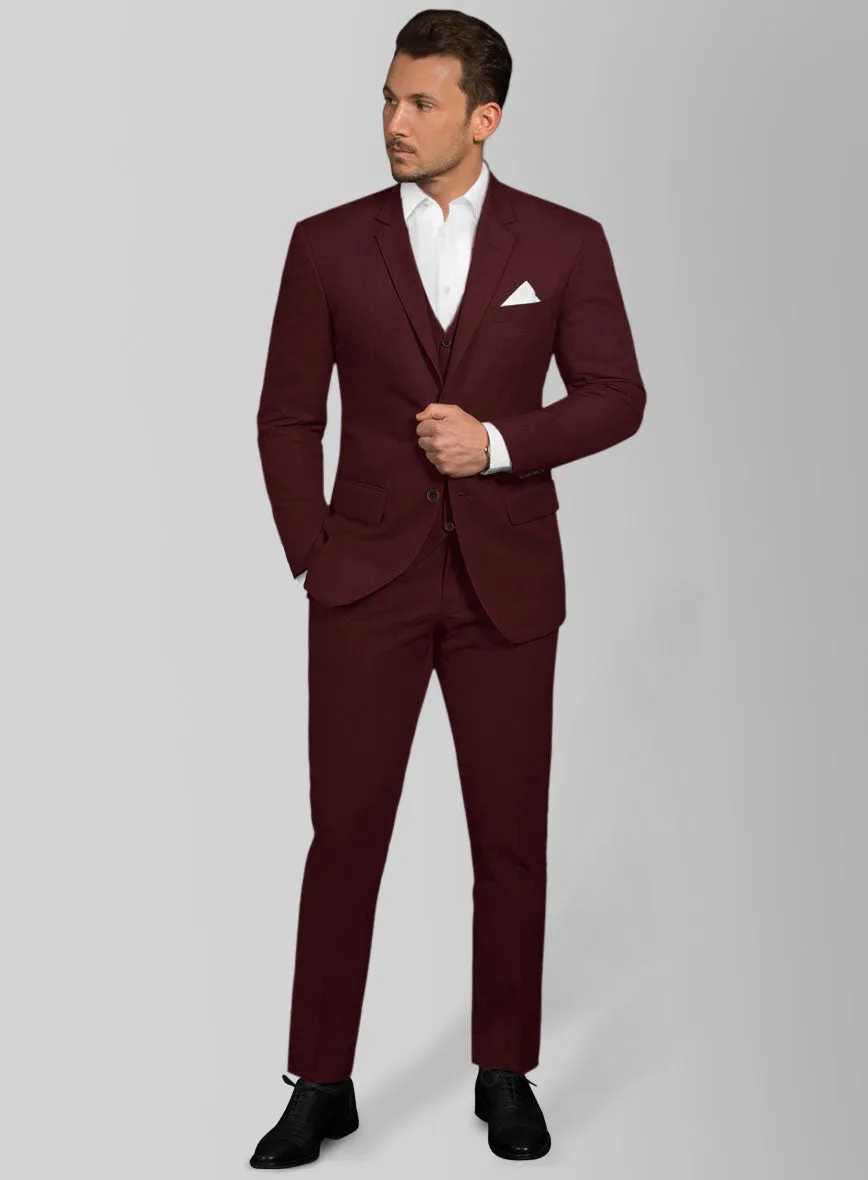 Italian Wine Cotton Stretch Suit