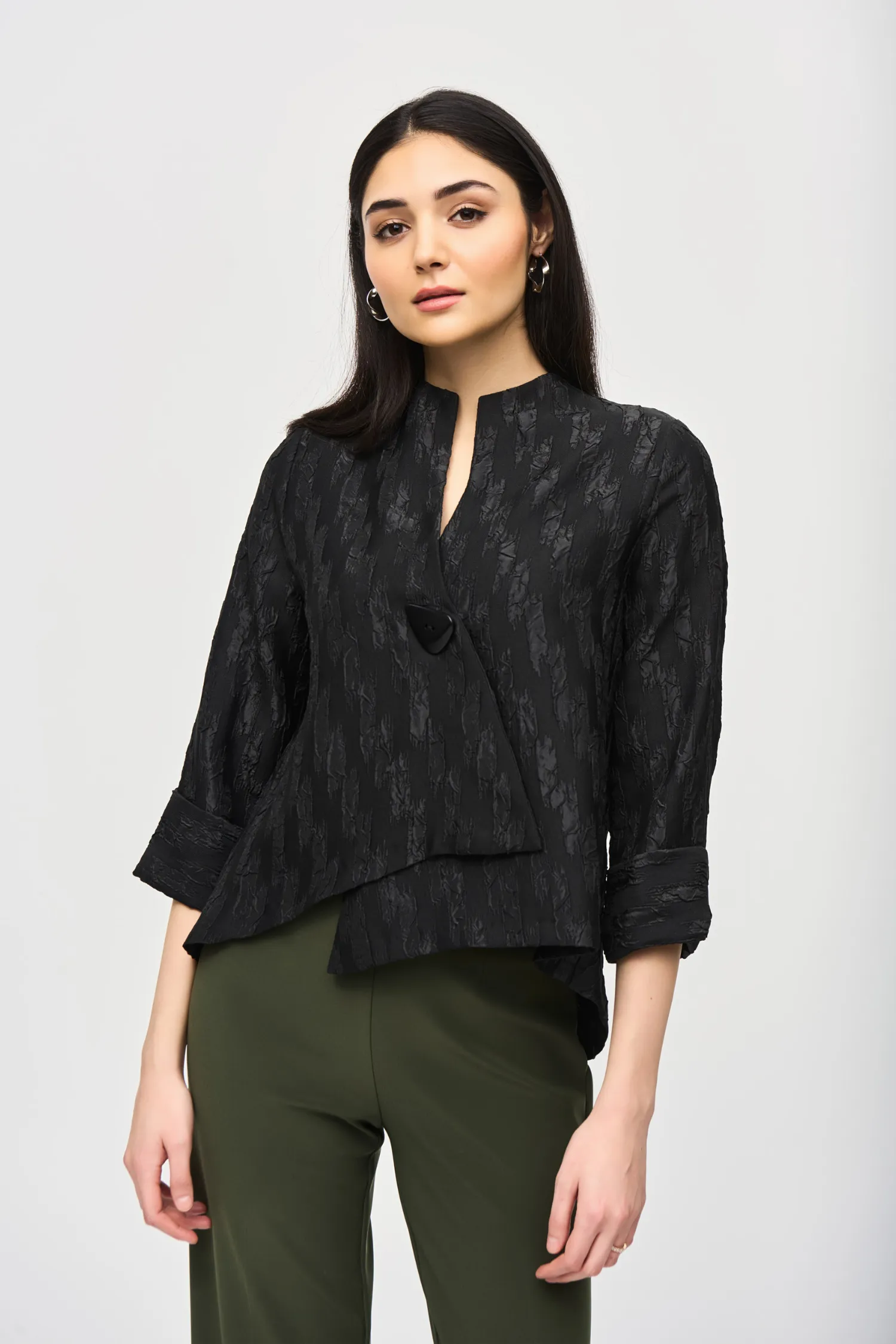 Joseph Ribkoff Woven Jacquard Swing Jacket - Style 243128