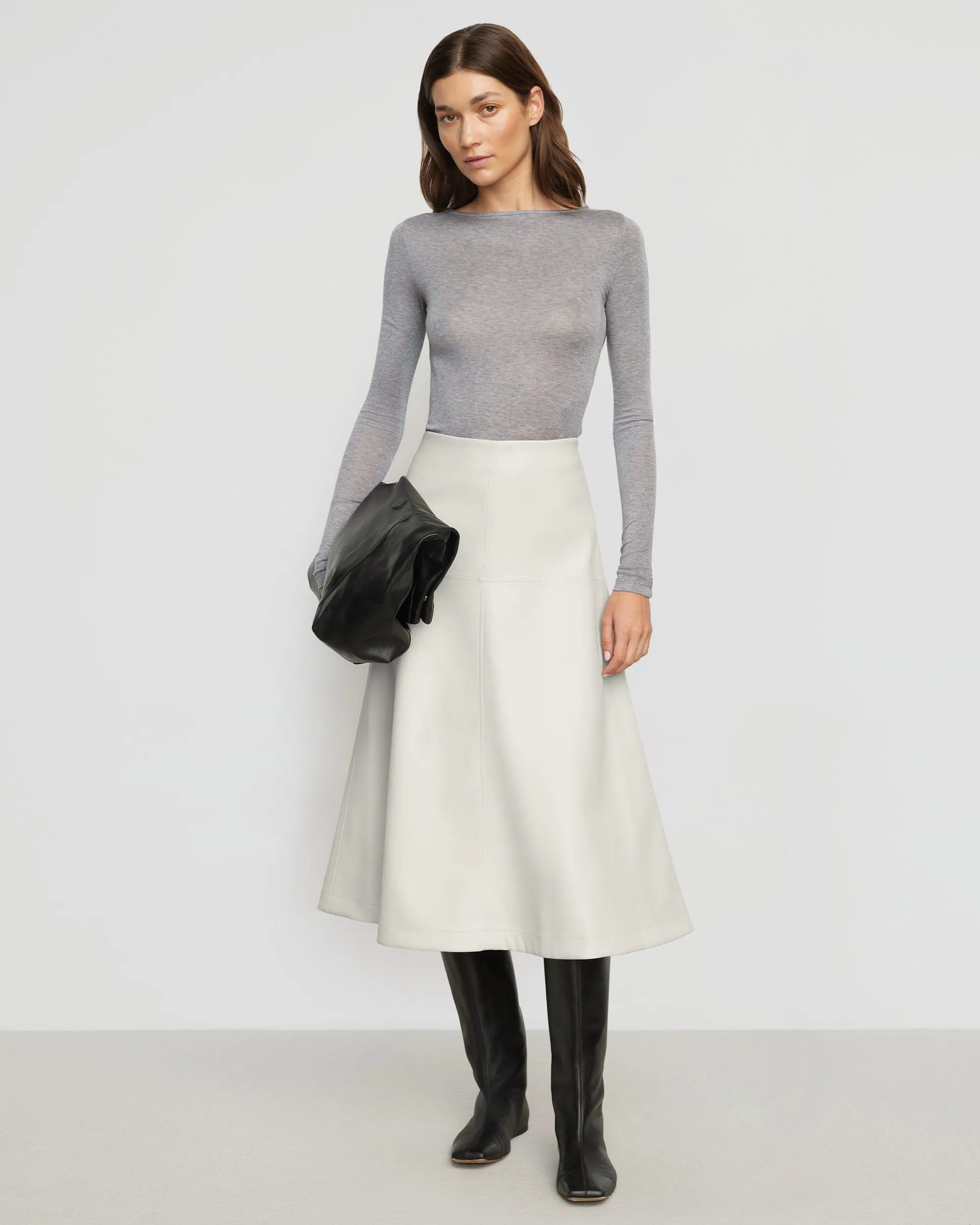 Lana Tencel-Wool Slit-Neck Tee