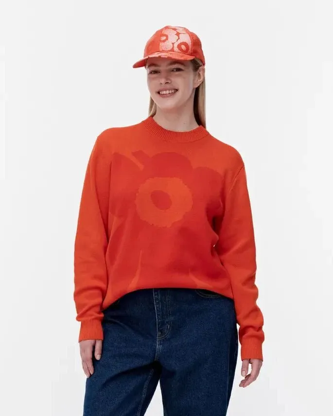 Lasi Unikko Cotton Sweater | Coral Red