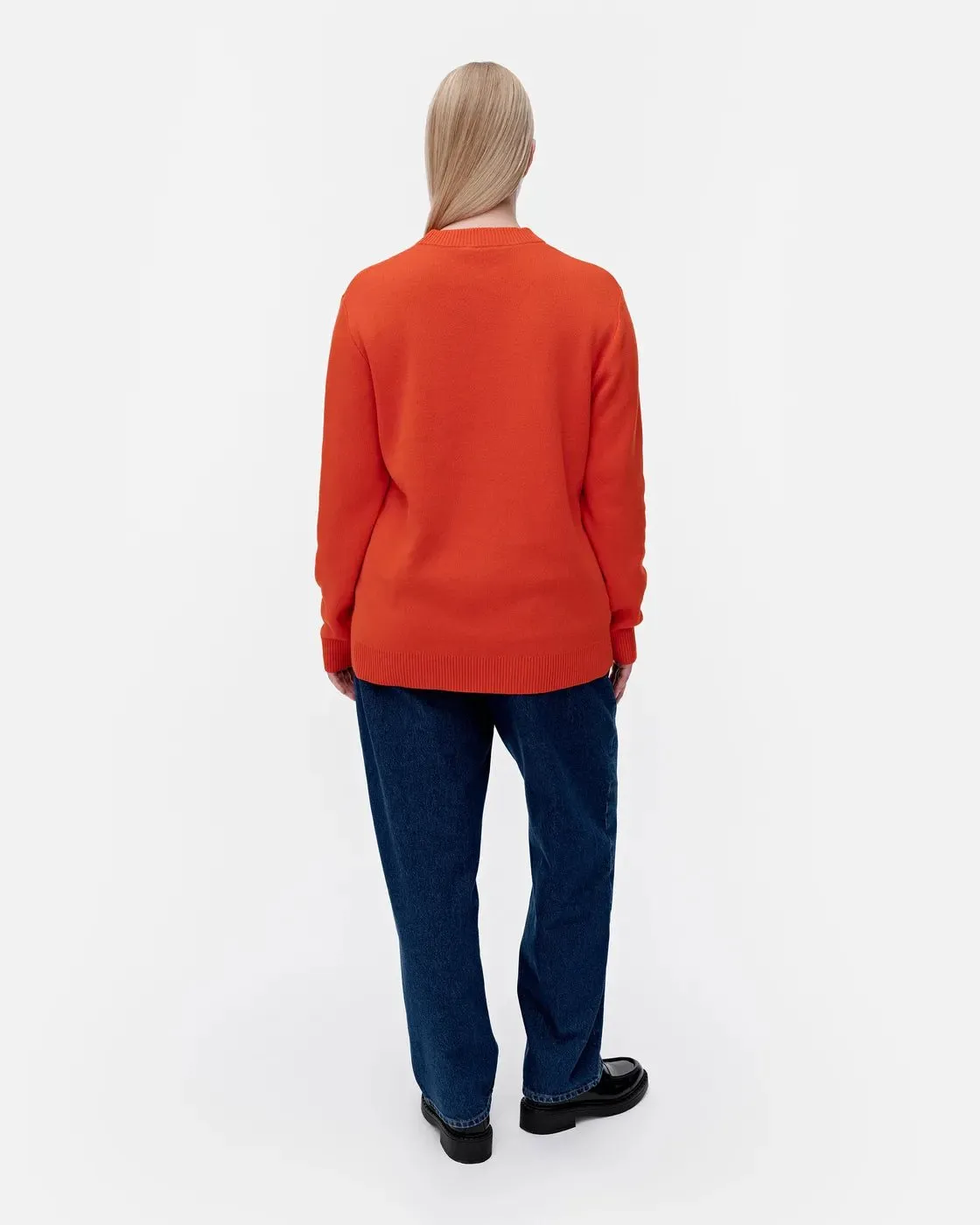 Lasi Unikko Cotton Sweater | Coral Red