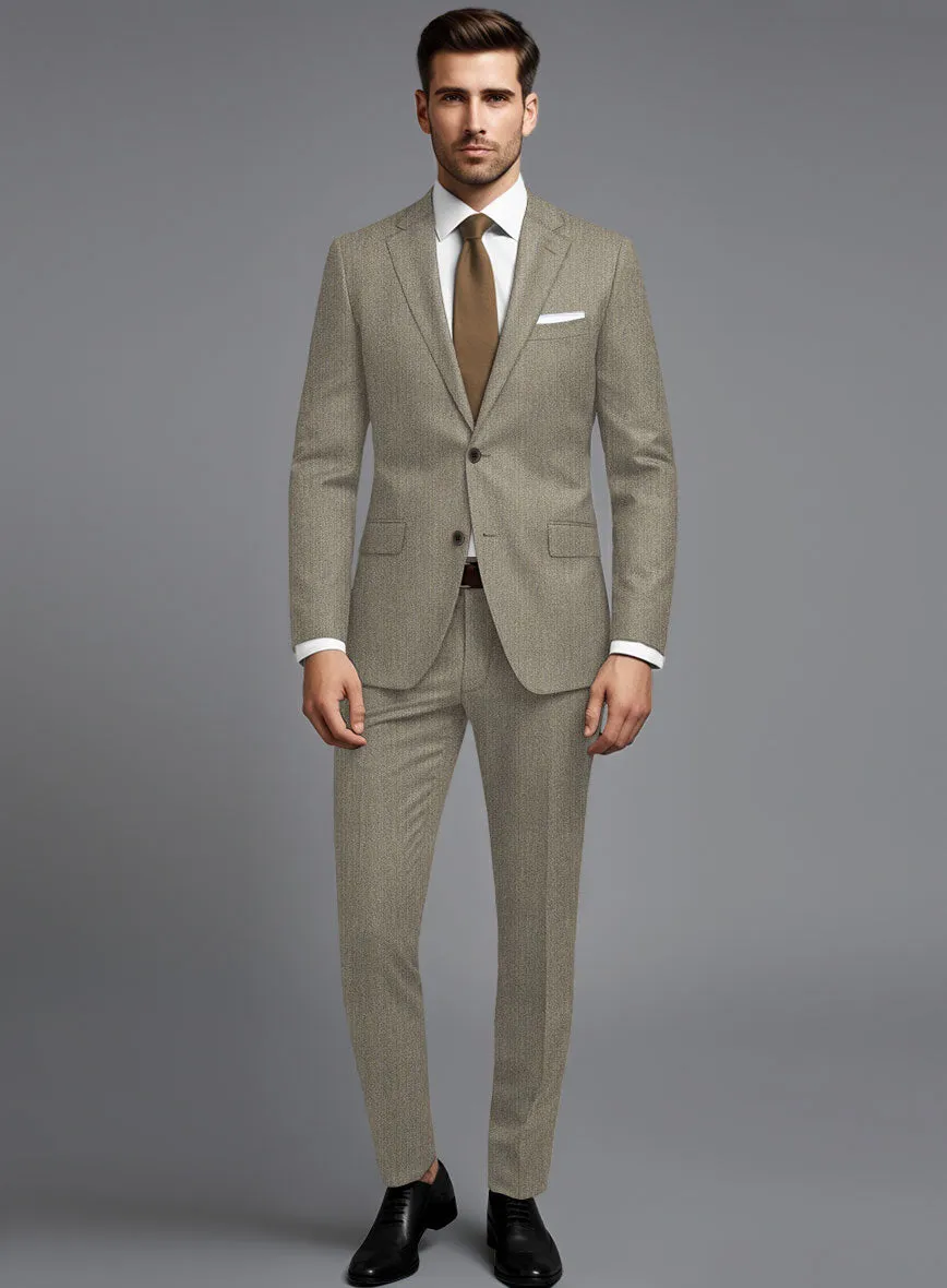 Marco Stretch Dark Beige Wool Suit