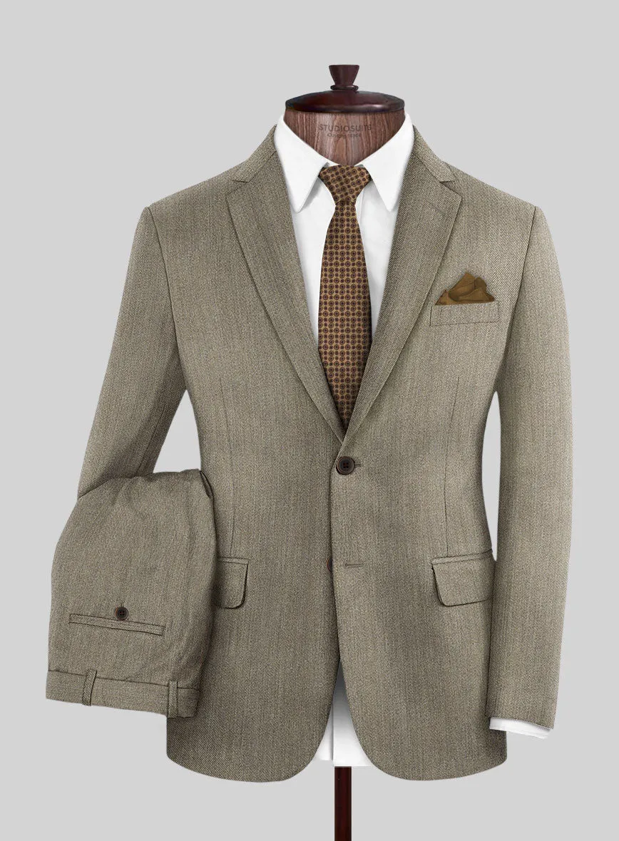 Marco Stretch Dark Beige Wool Suit