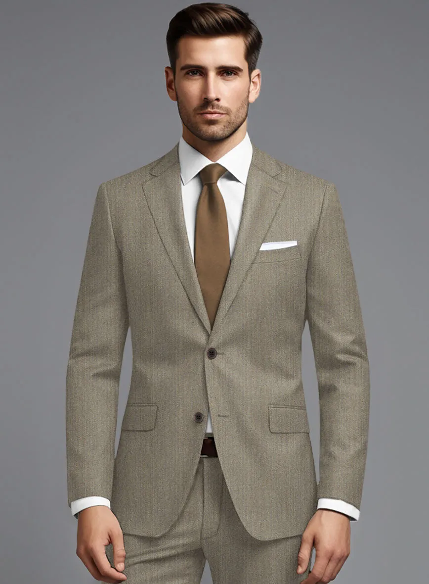 Marco Stretch Dark Beige Wool Suit