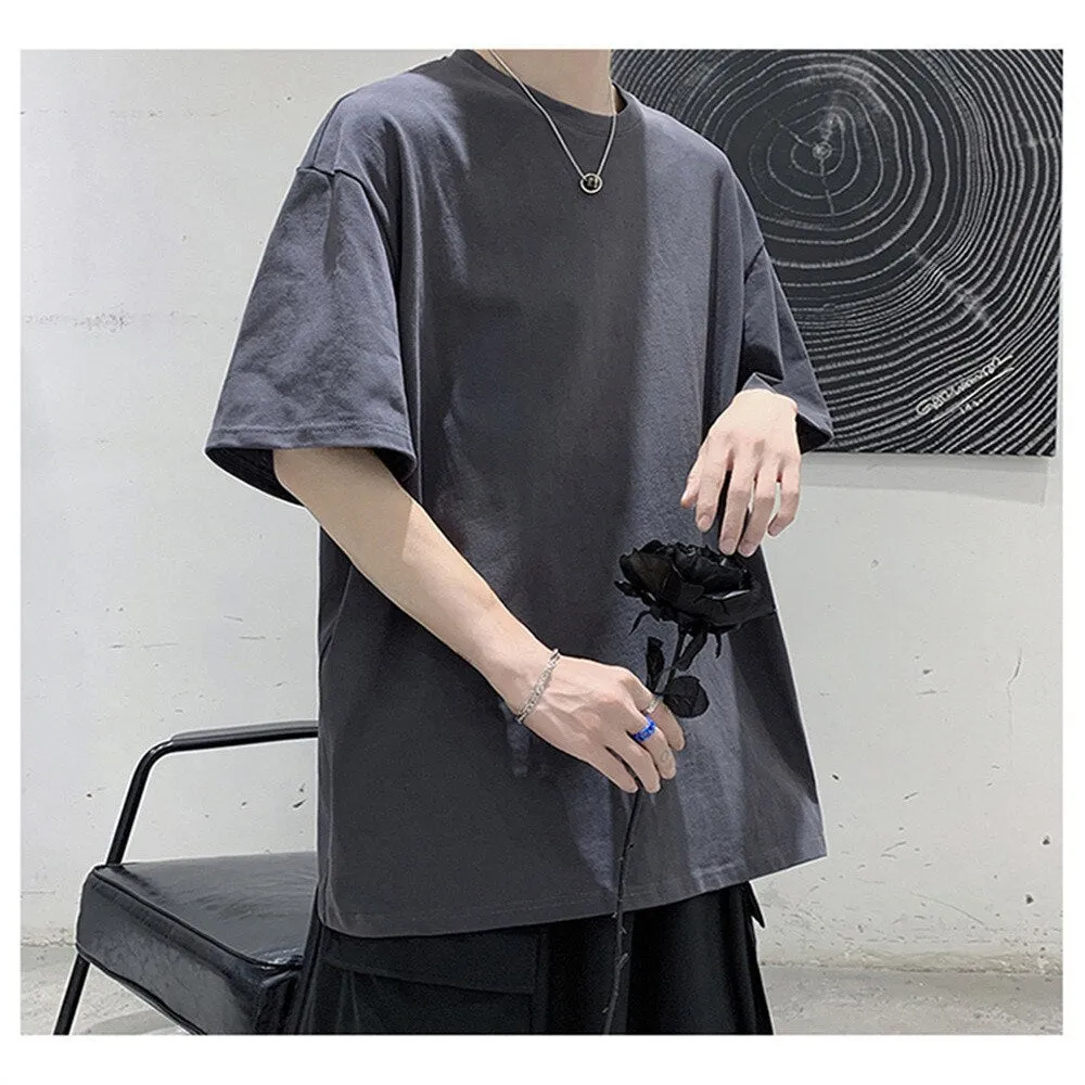 Men's t-shirts 100% Cotton Five Half Sleeve Men Summer T-shirt Loose Short-sleeved Casual Basic Shirt O Neck Solid Color Oversize