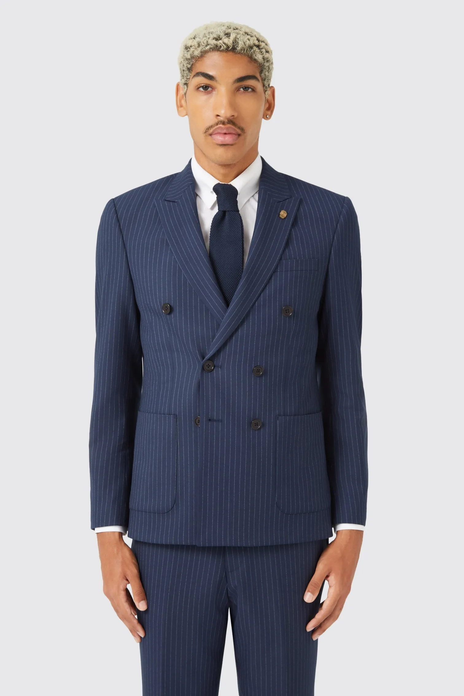 Milltown Slim Fit Double Breasted Navy Suit TT x AM - ARCHIVE