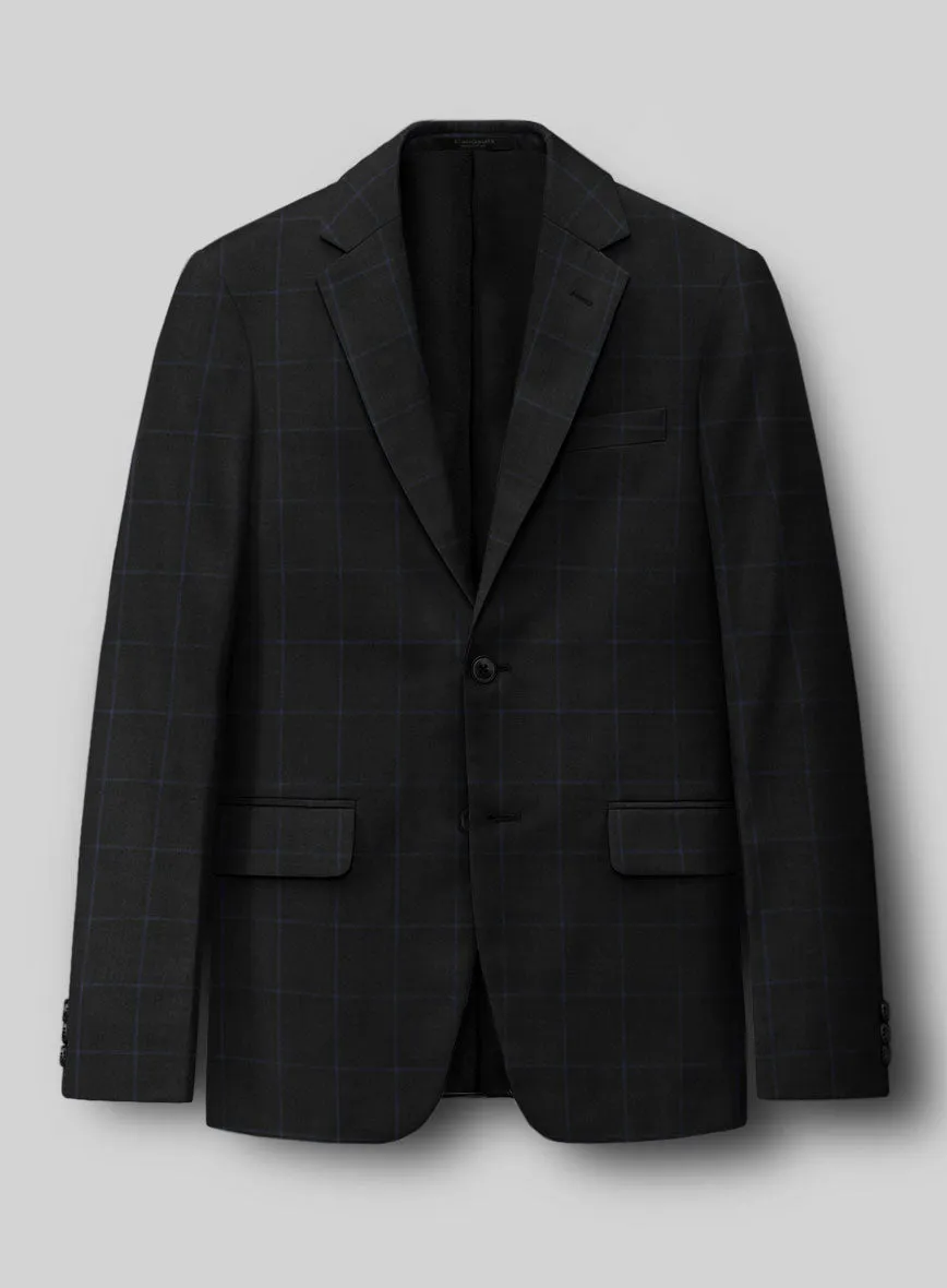 Napolean Fissa Black Wool Suit