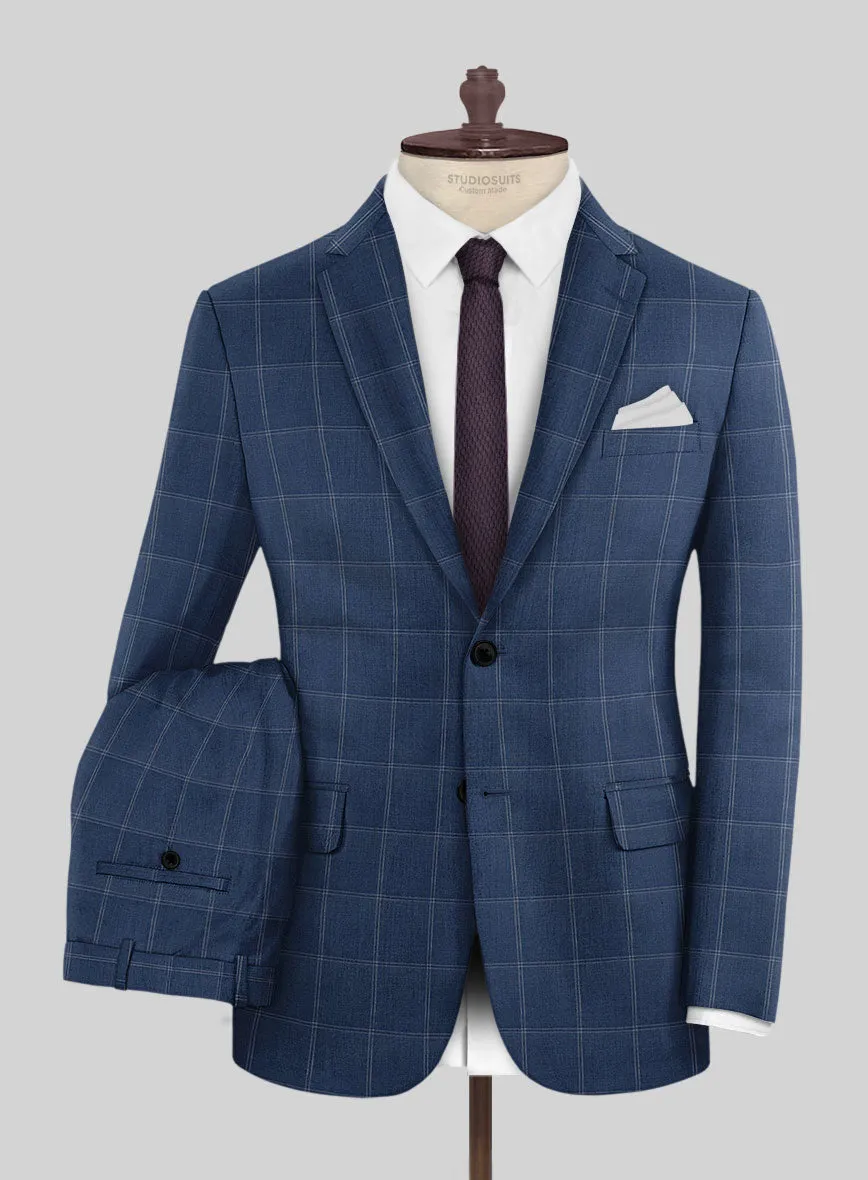 Napolean Noemi Windowpane Blue Wool Suit