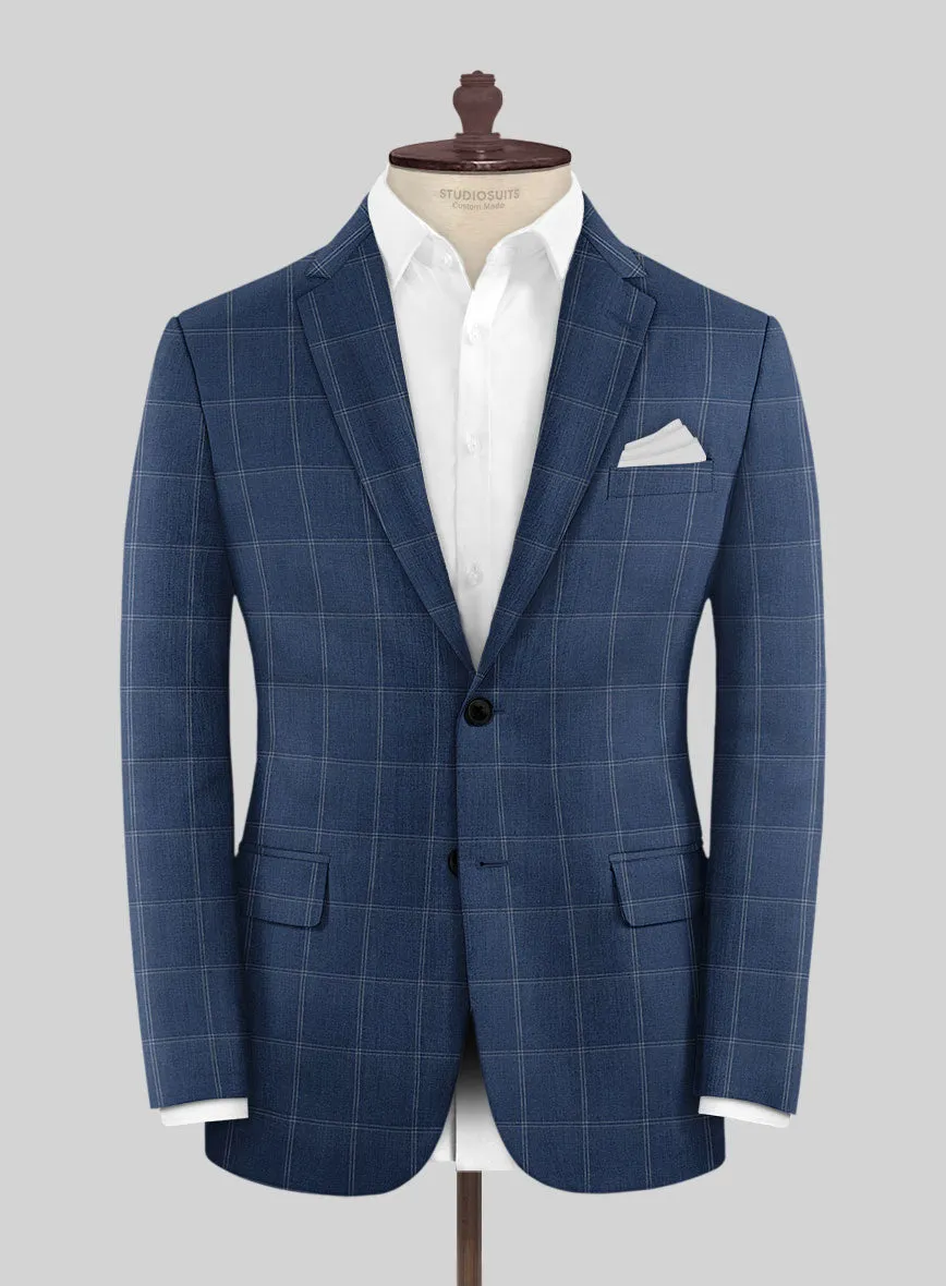 Napolean Noemi Windowpane Blue Wool Suit