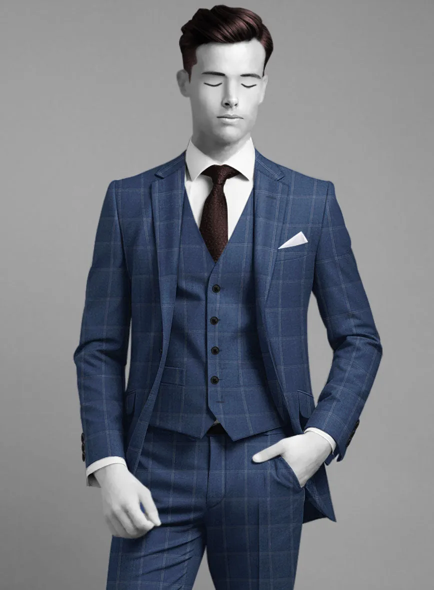 Napolean Noemi Windowpane Blue Wool Suit