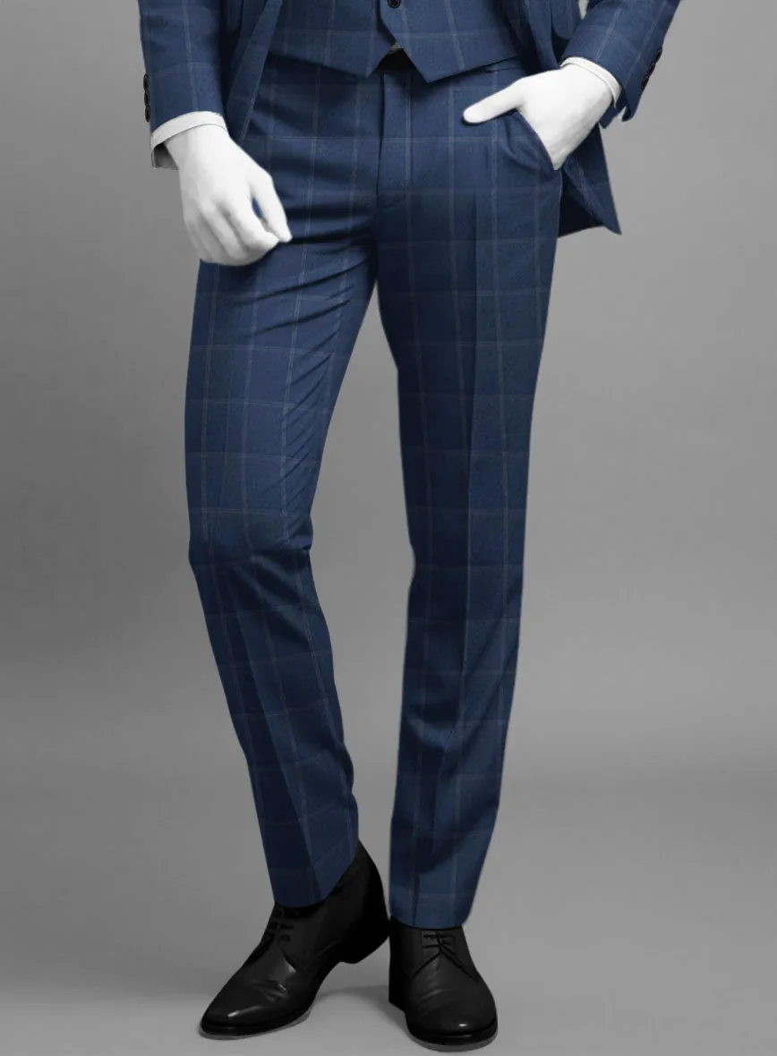 Napolean Noemi Windowpane Blue Wool Suit