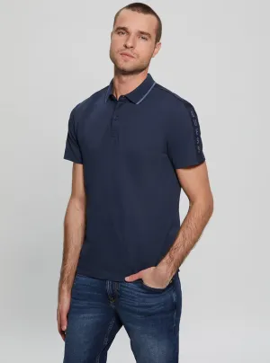 Navy Blue Paul Pique Tape Polo T-Shirt