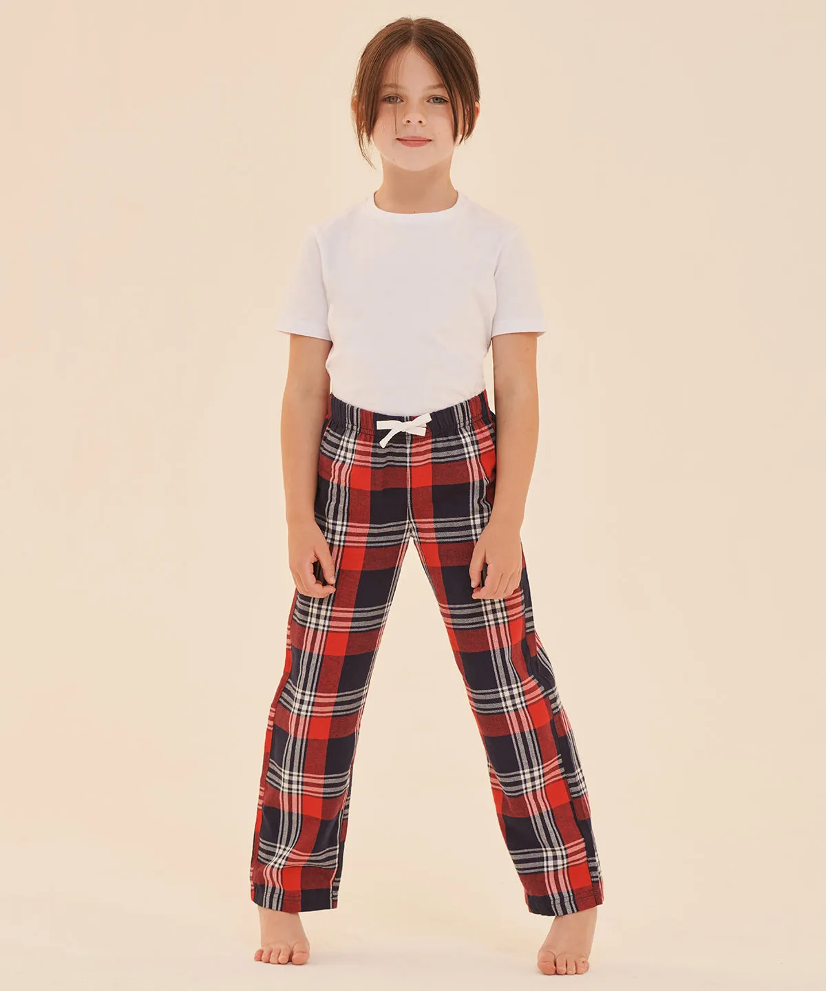 Navy/Green Check - Kids tartan lounge pants