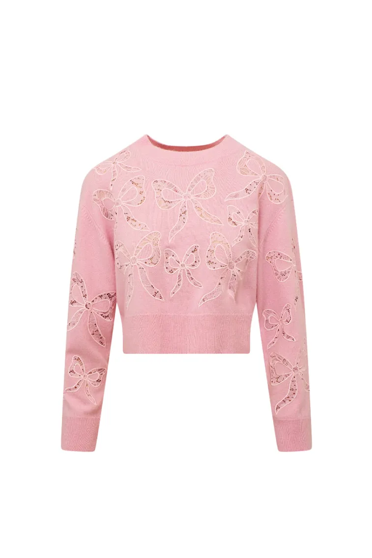 Parson Bow Print Pullover-SWEET PEONY