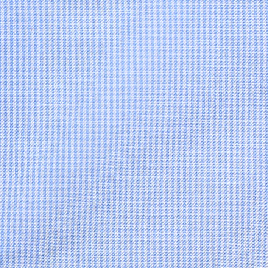 Poplin Houndstooth Semi Spread Shirt - Sky Blue - Regular Fit