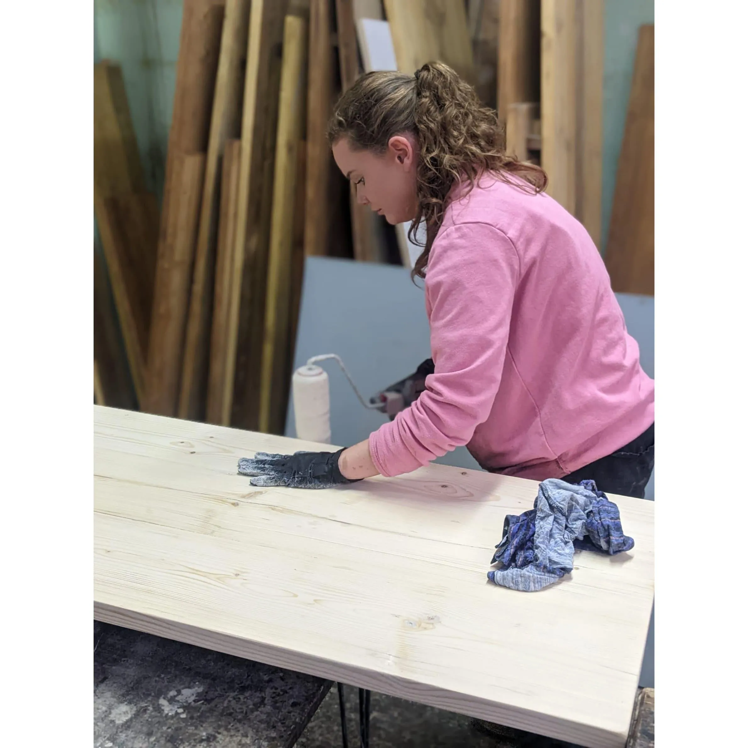 SAOIRSE: Reclaimed Corner Desk with Black Steel Legs   Uneven Edges, Customisable