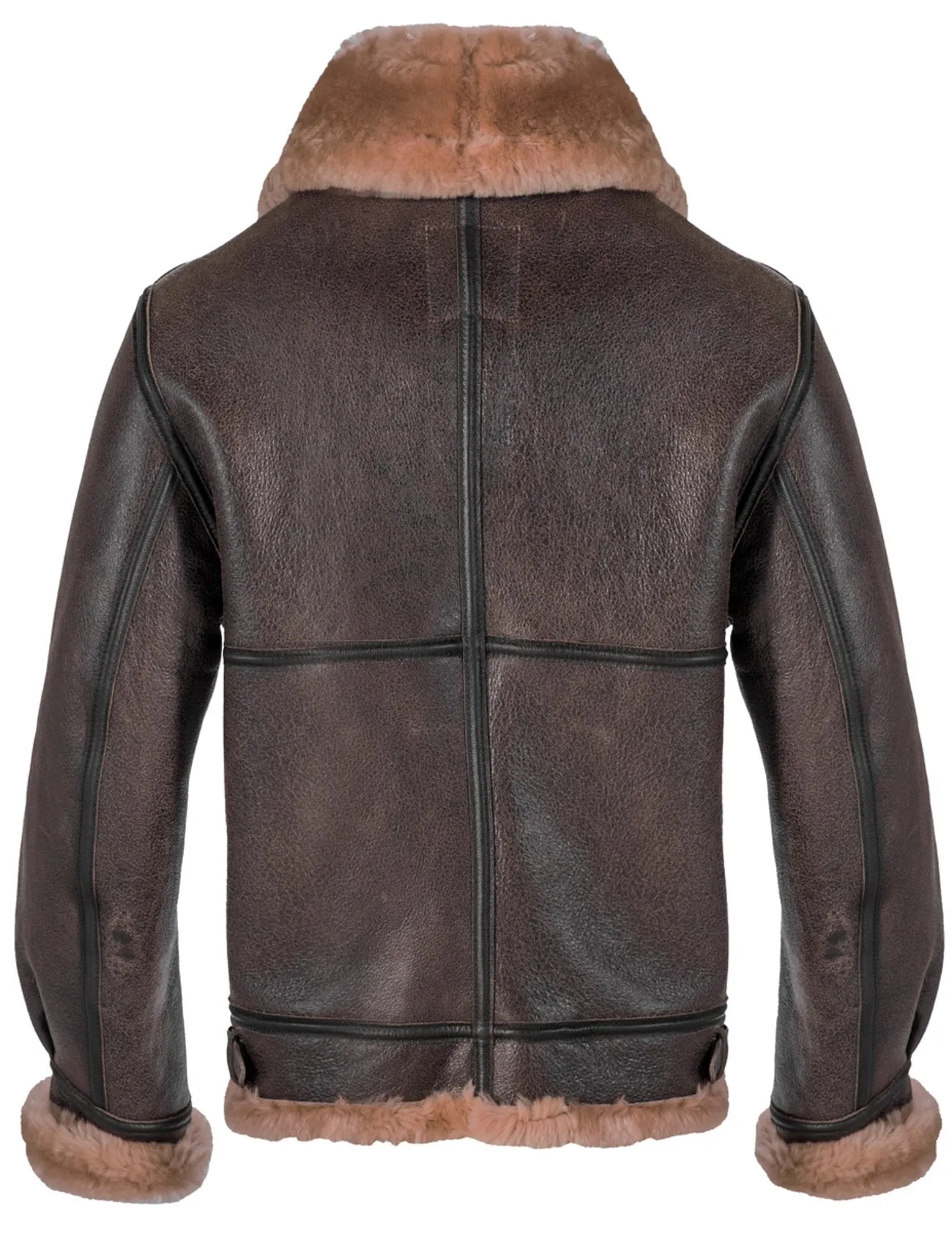 Schott NYC 257S  Classic B-3 Sheepskin Leather Bomber Jacket - Brown with Gold