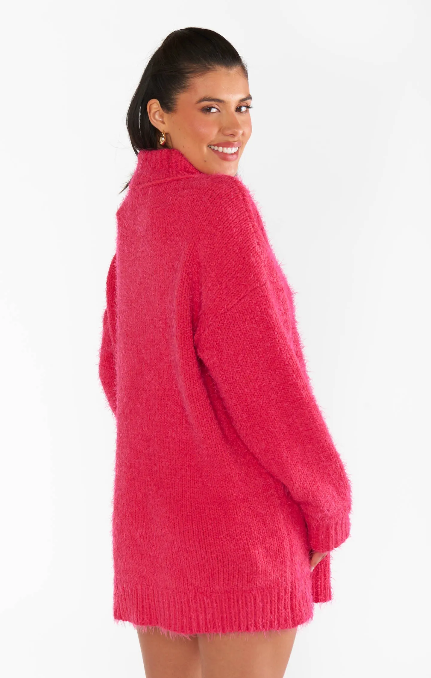 Show Me Your Mumu Timmy Tunic Sweater in Pink Rose Knit